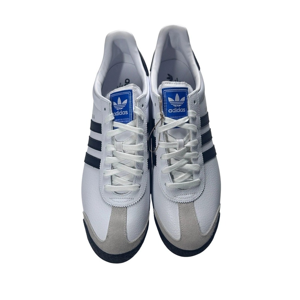 Adidas‎ Samoa Sneakers White Black Stripes Leather Men's Size 10 GY5113 NEW - Picture 2 of 9